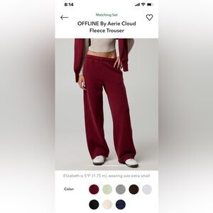 Aerie fleece trouser pants medium long